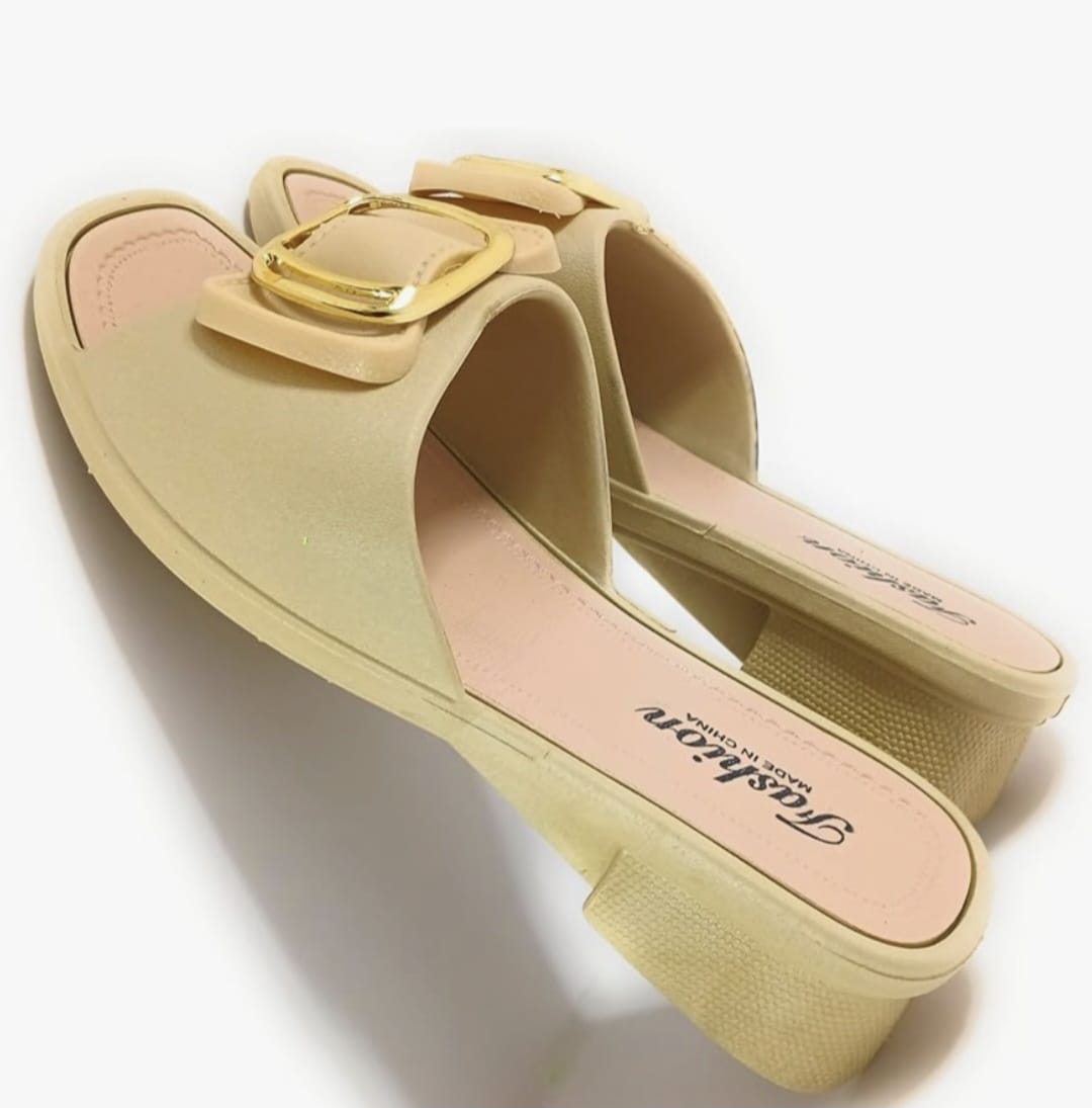 Sandalias Elegantes con Hebilla Dorada y Suela Antideslizante