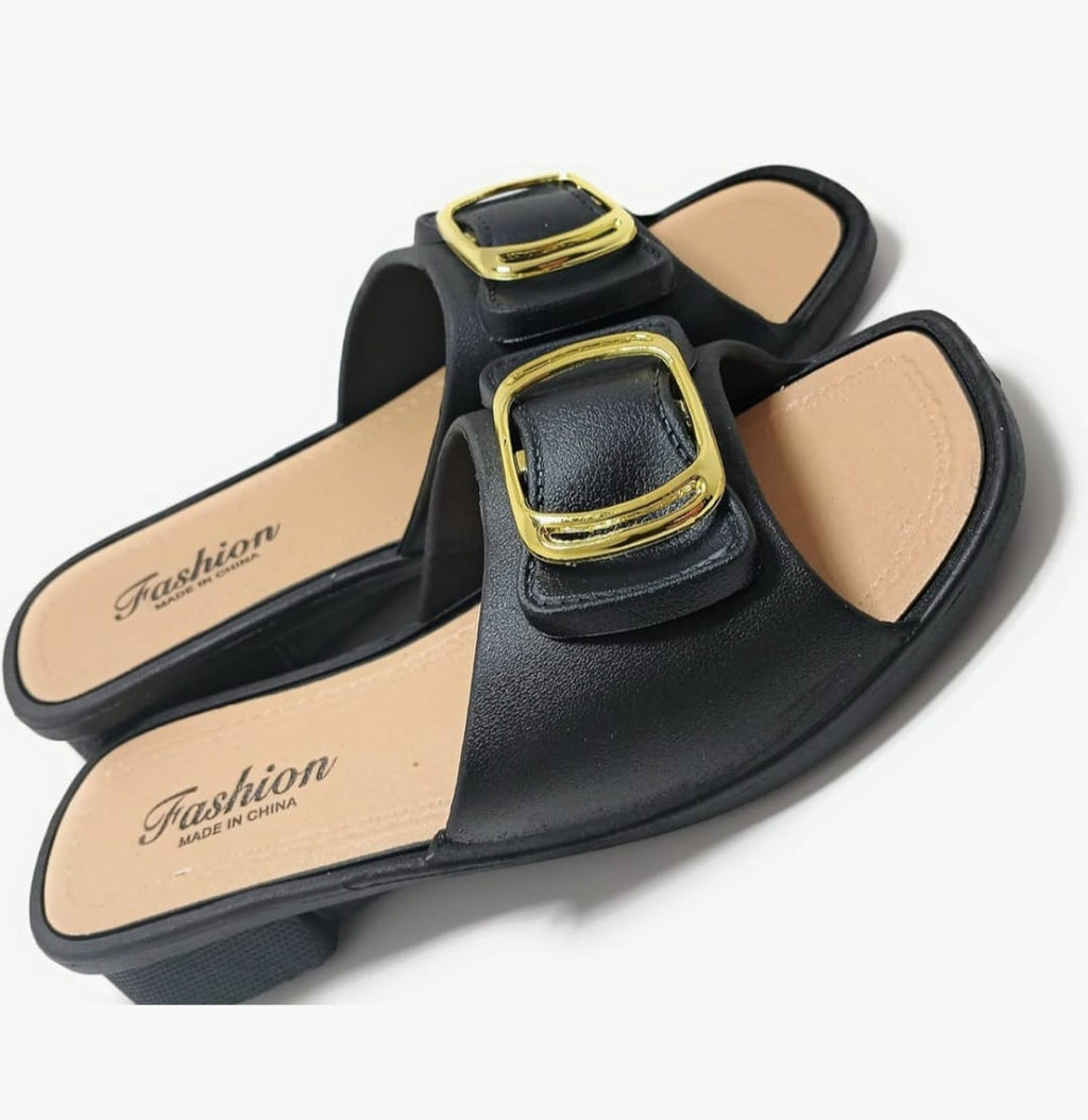 Sandalias Elegantes con Hebilla Dorada y Suela Antideslizante