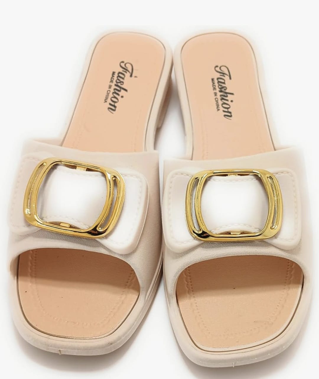 Sandalias Elegantes con Hebilla Dorada y Suela Antideslizante